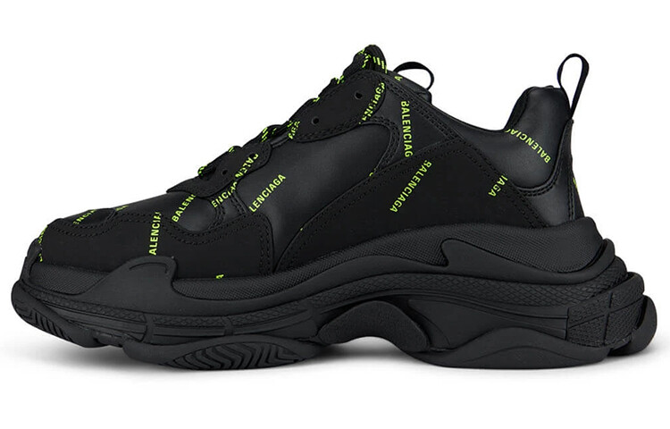 Кроссовки Balenciaga Triple S Allover Logo Black Green