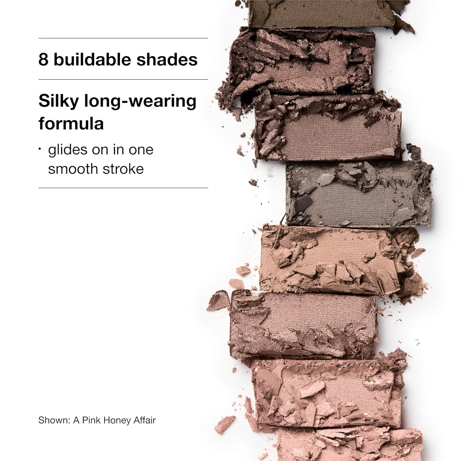 Палетка теней для век Clinique All About Shadow, 8 шелковистых оттенков с возможностью наслаивания | Черный медовый, Розовый и Нюдовый медовый | Подходит для чувствительной кожи вокруг глаз, A Pink Honey Affair — фото 4