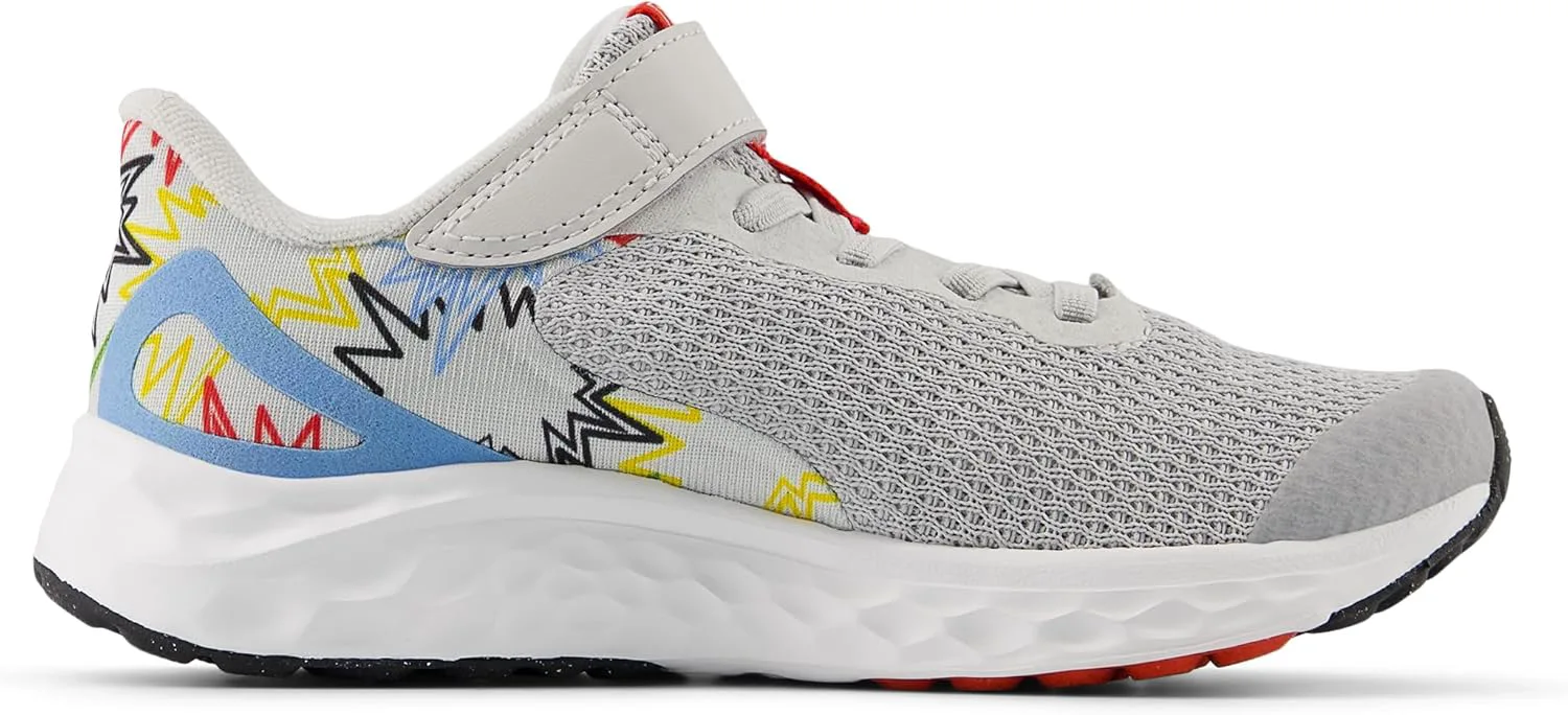 Кроссовки New Balance Unisex-Child Fresh Foam Arishi V4 с шнуровкой, серый/синий — фото 3