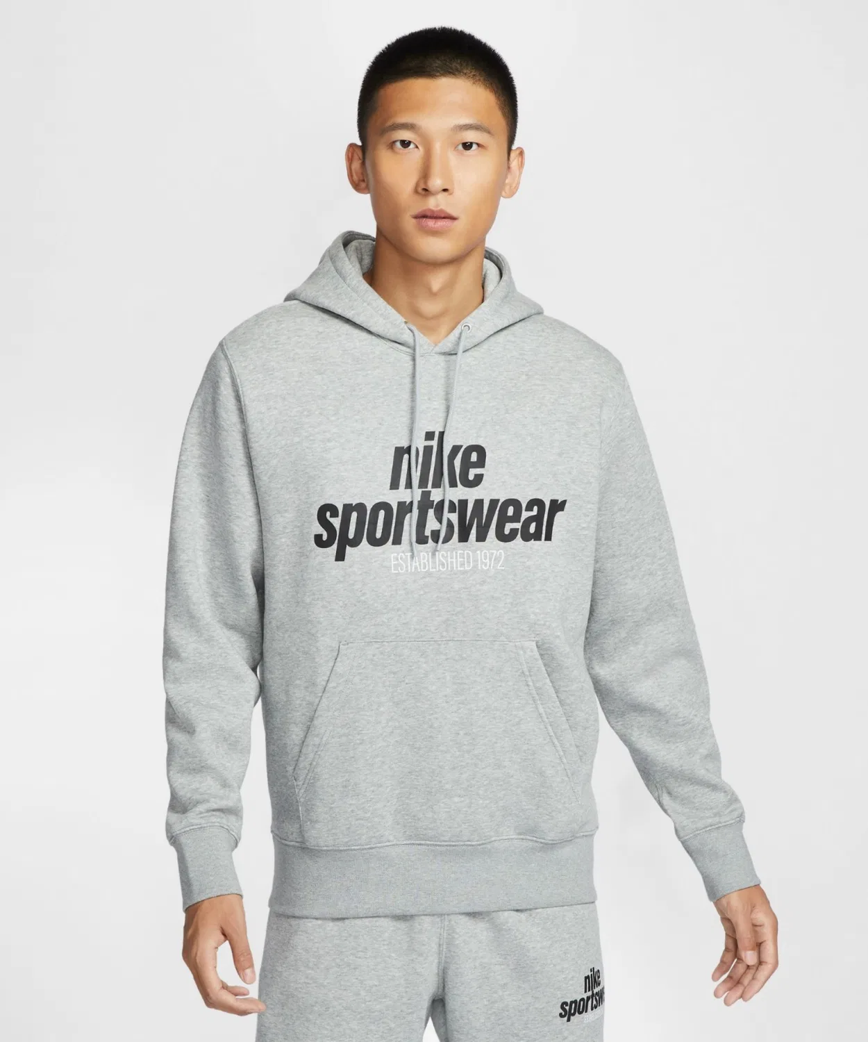 Толстовка Nike Club мужская флисовая пуловер тёмно-серый