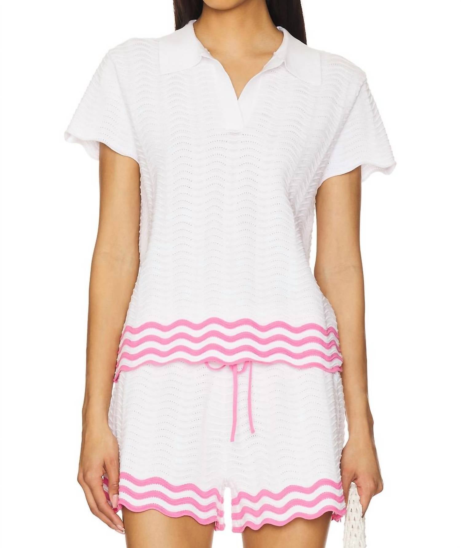 

Beach Riot Топ с воротником Vera, цвет клубника