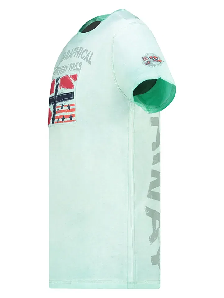 Футболка с принтом Geographical Norway, бирюзовый — фото 3