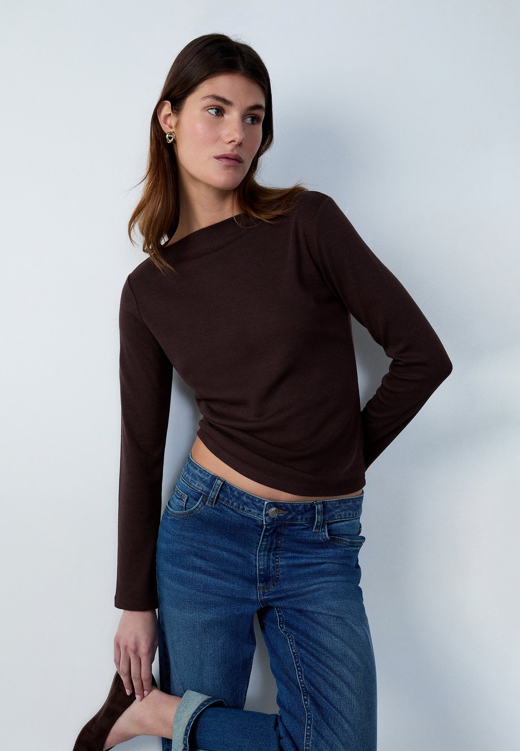 

Топ с длинными рукавами A DRIA Etam, коричневый