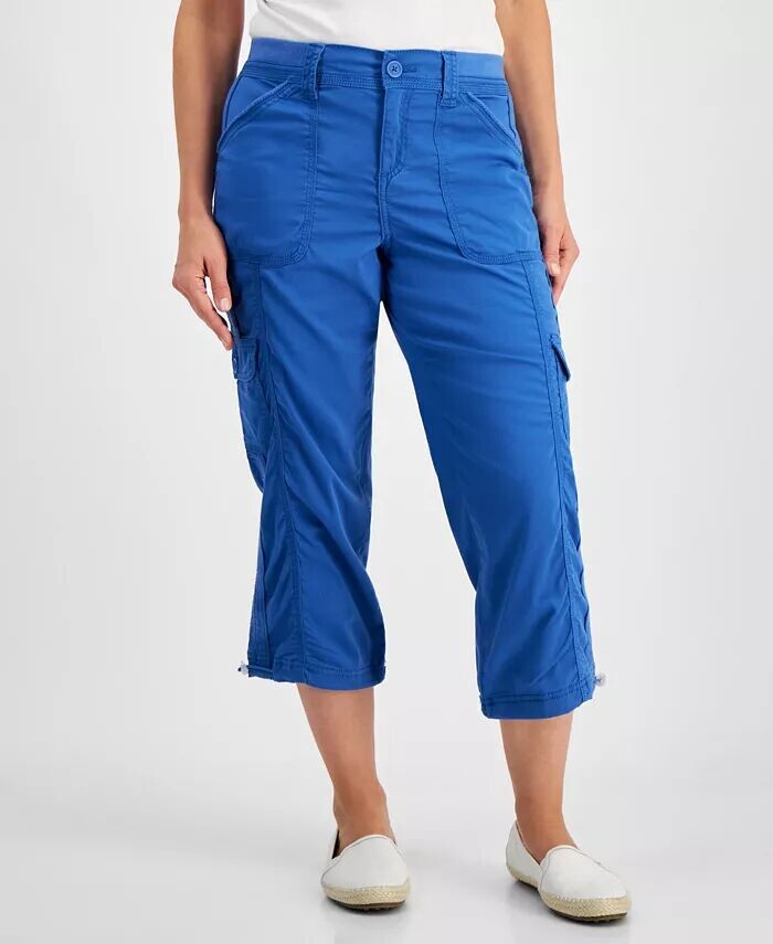 

Брюки-капри Petite Mid Rise Bungee-Hem Style & Co, синий