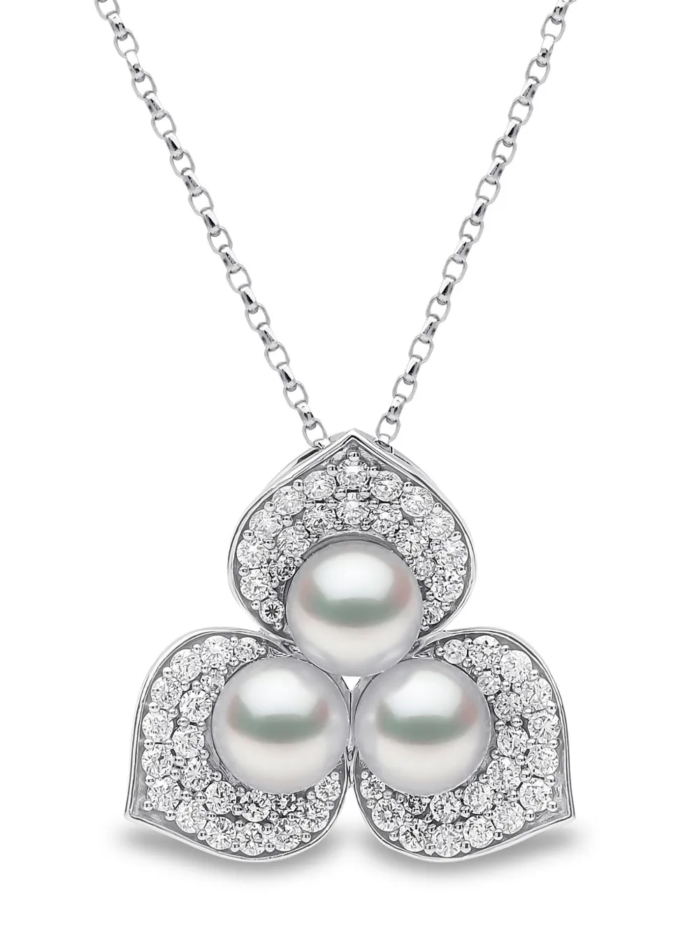

Подвеска Petal из белого золота с жемчугом и бриллиантами Yoko London, серебяный