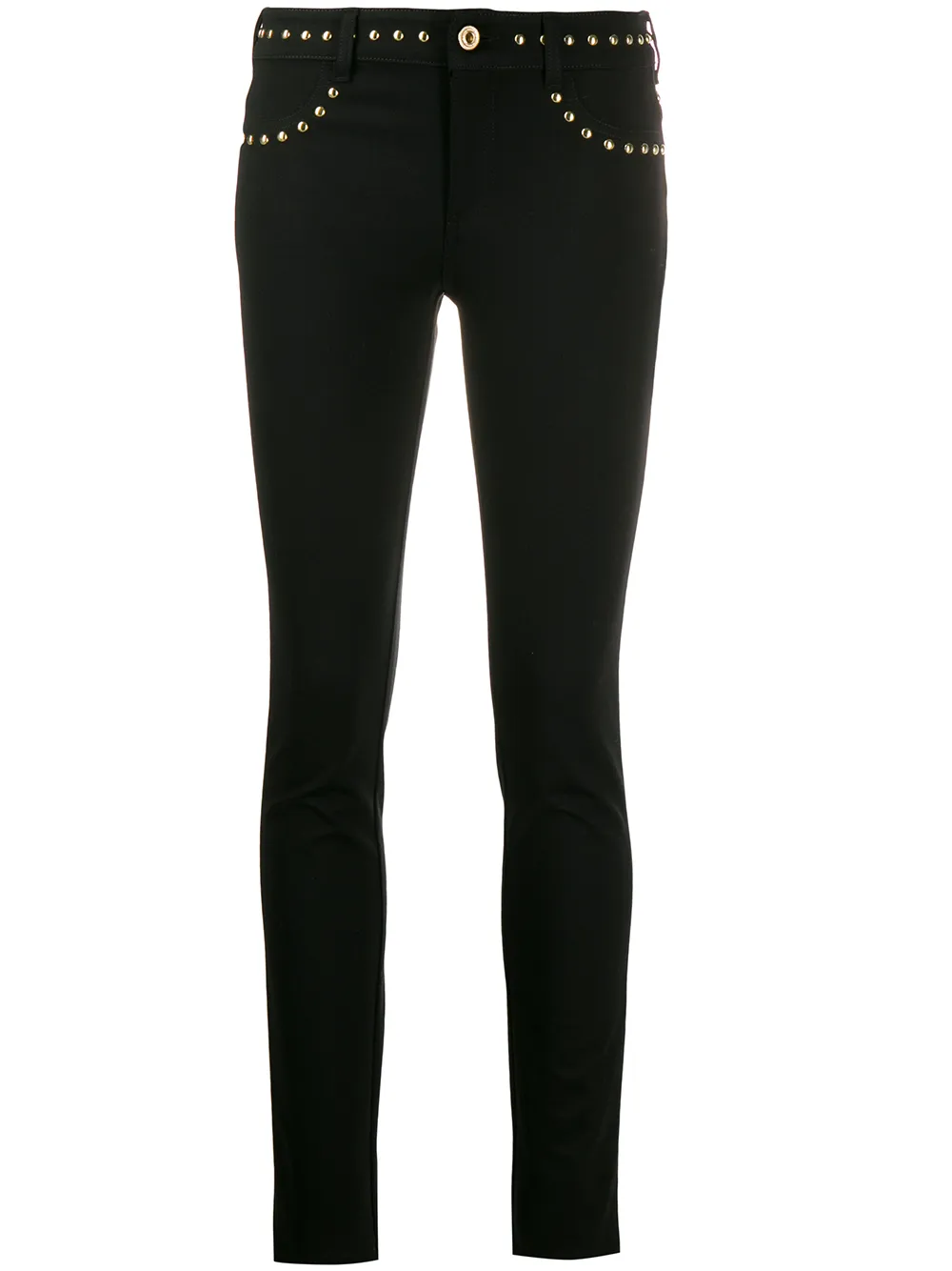 

Брюки скинни с заклепками Versace Jeans Couture, черный