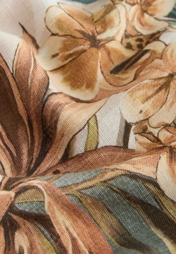 Комбинезон свободного кроя с широкими бретелями Next, Ecru Brown Palm Print — фото 2