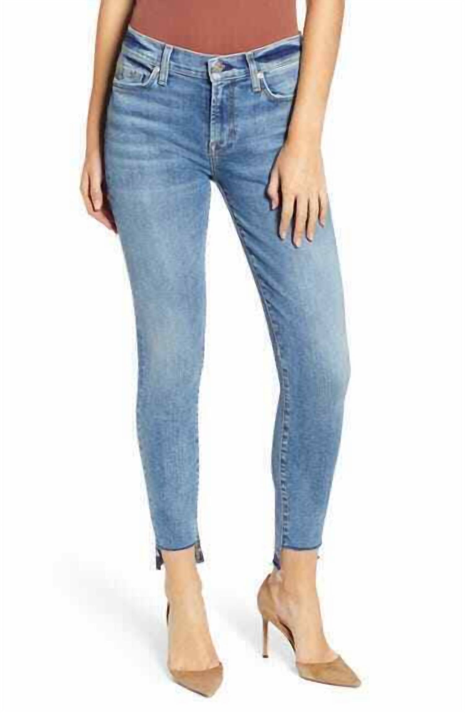 

Джинсы Ankle Super Skinny Step Raw Hem Denim в синем цвете 7 For All Mankind