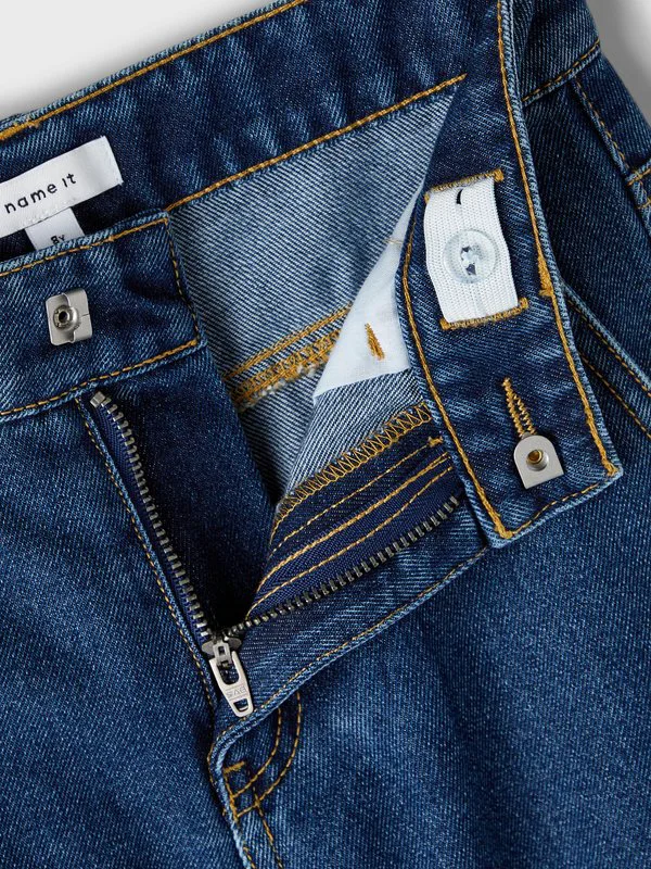 Джинсы nkfrose с широкими расклешенными штанинами Name It, Dark Blue Denim — фото 4
