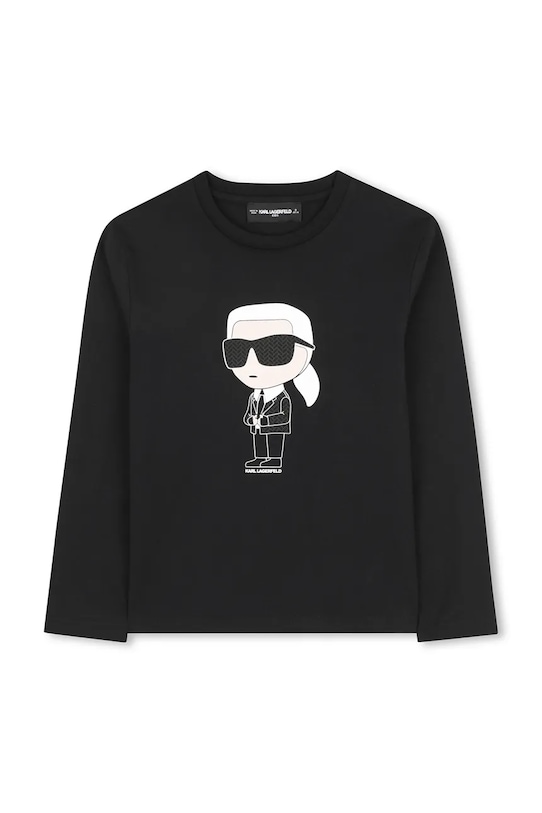 

Детская хлопковая кофта с длинным рукавом Karl Lagerfeld, черный