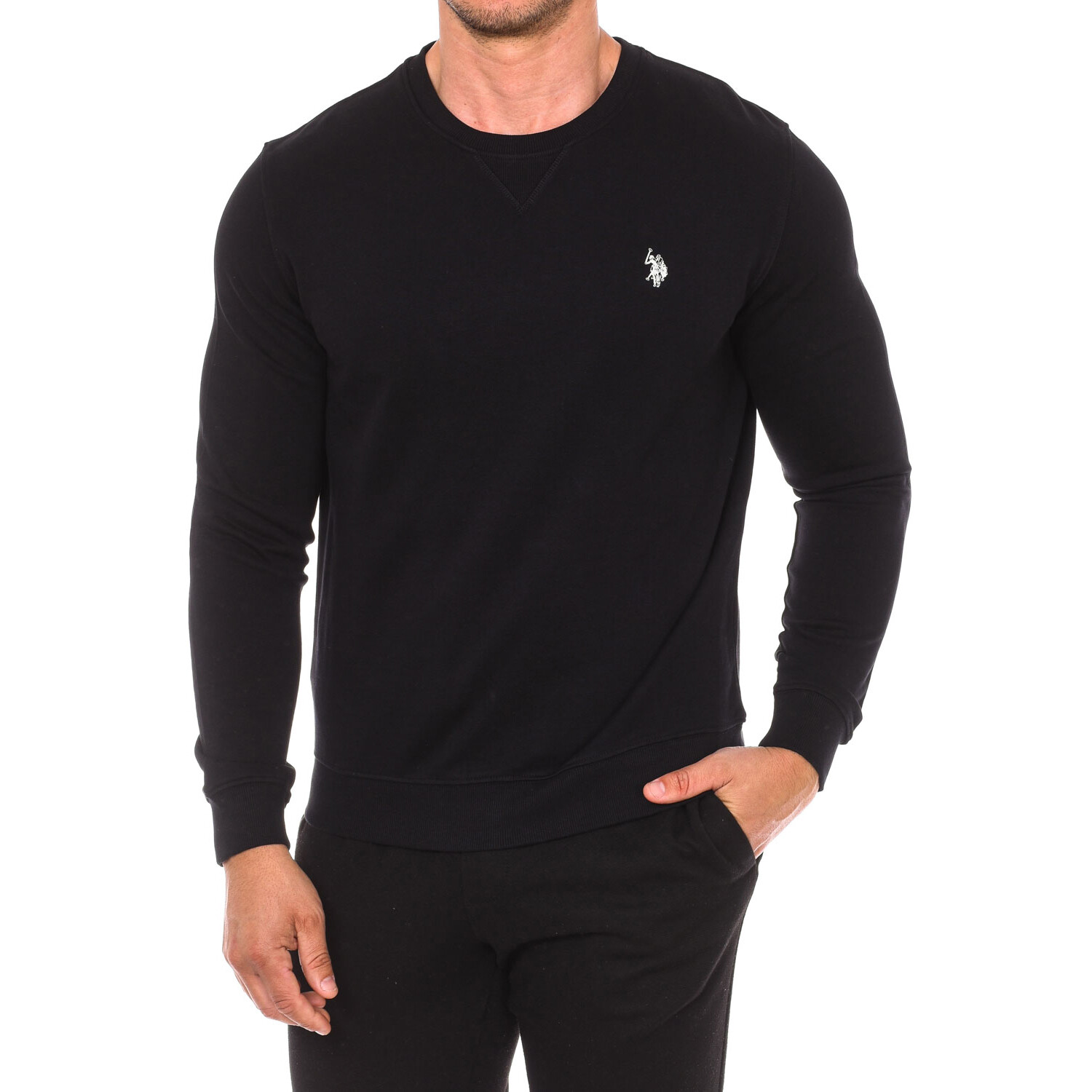 

Толстовка с длинными рукавами и круглым вырезом 67932 U.S. Polo Assn, черный