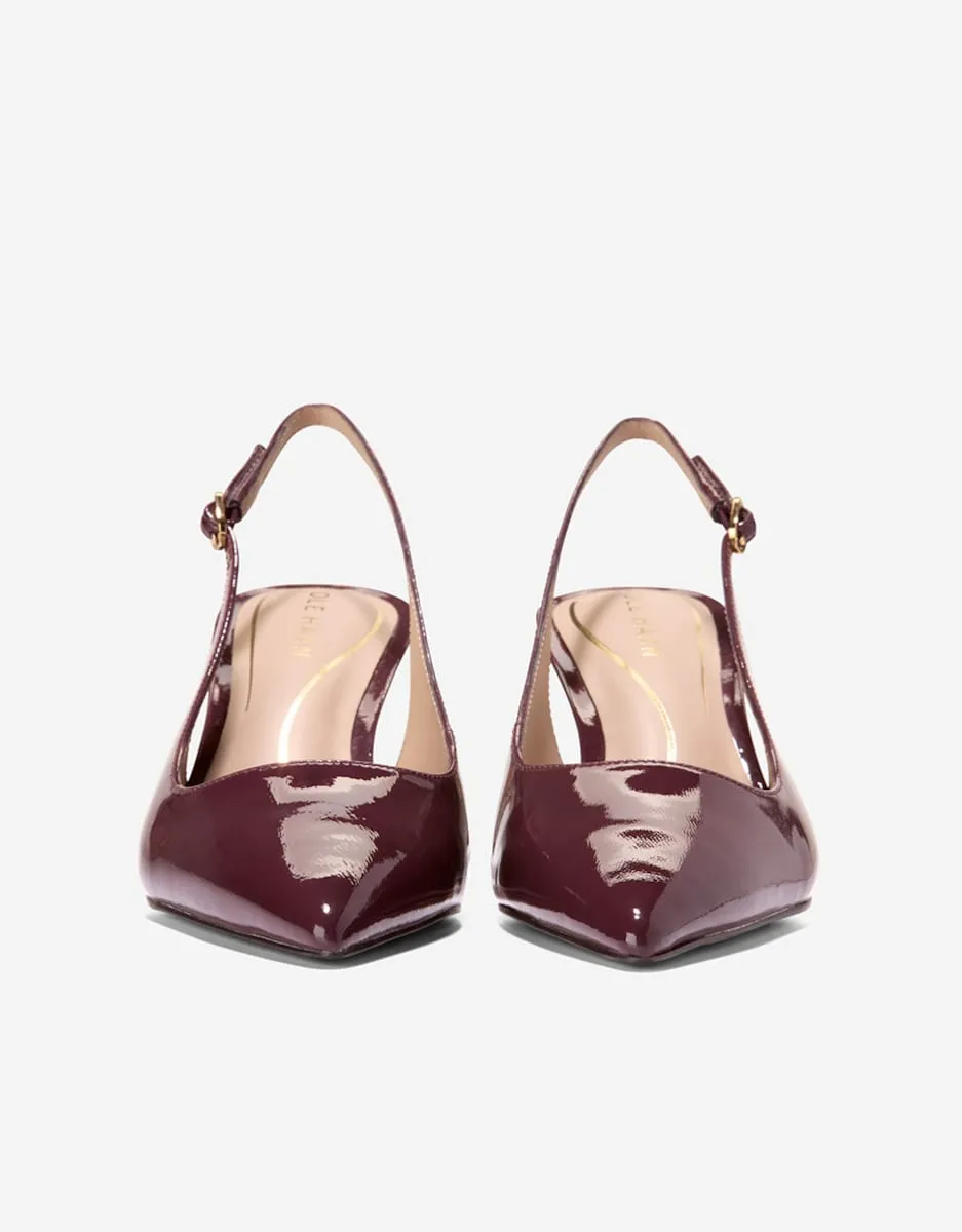 Женские туфли-лодочки без задника, выполненные из кожи Cole Haan, гранатовый — фото 3