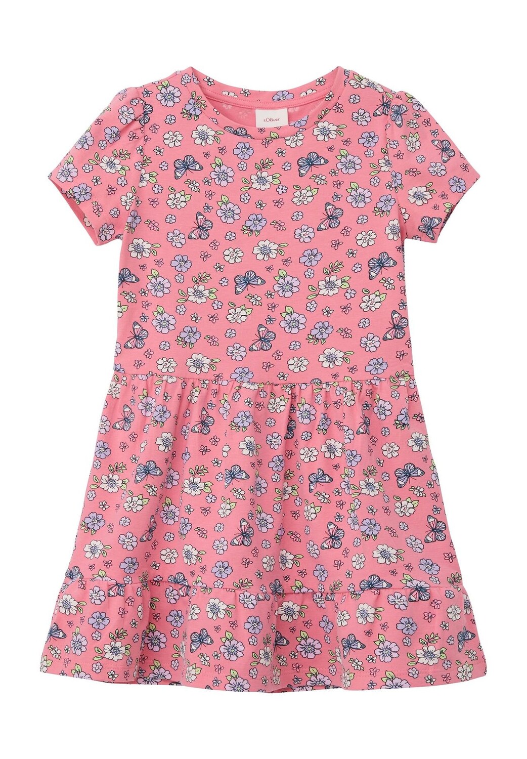 

Платье с воланами, короткое, детское S.Oliver, цвет 43a5 Lilac/ Pink