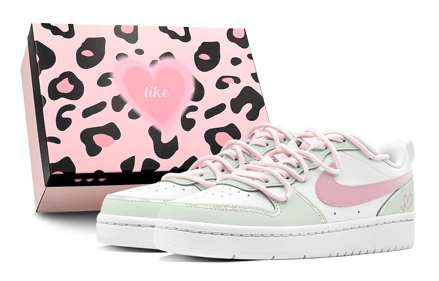 

Кроссовки Nike Court Borough Skateboard Shoes Women's Low-Top Pink, розовый