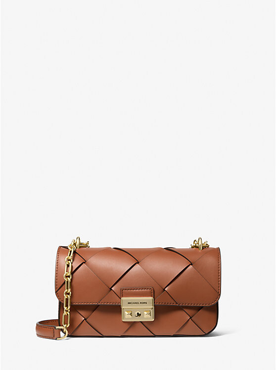 

Маленькая сумка через плечо из плетеной кожи Tribeca Michael Kors, коричневый