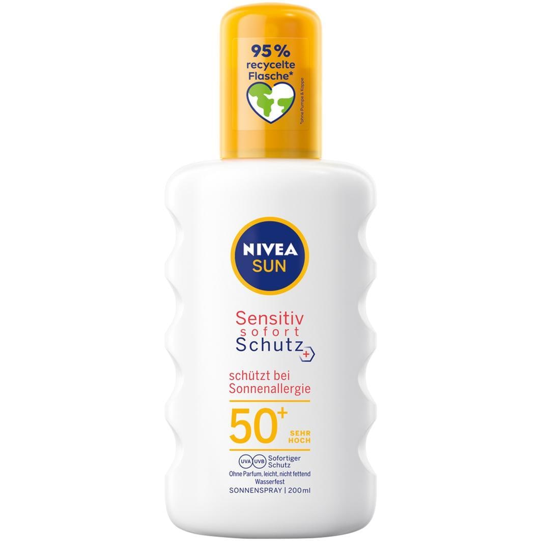 

Солнцезащитный крем nivea sun sensitiv sofort-schutz anti-sonnenallergie spray lsf 50 Nivea, объем 200 мл