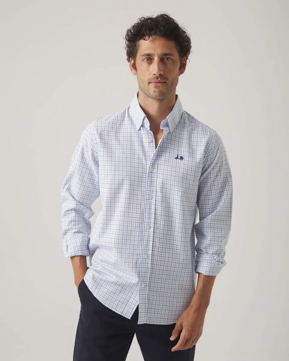 

Мужская рубашка свободного кроя в синюю клетку Scotta 1985, синий