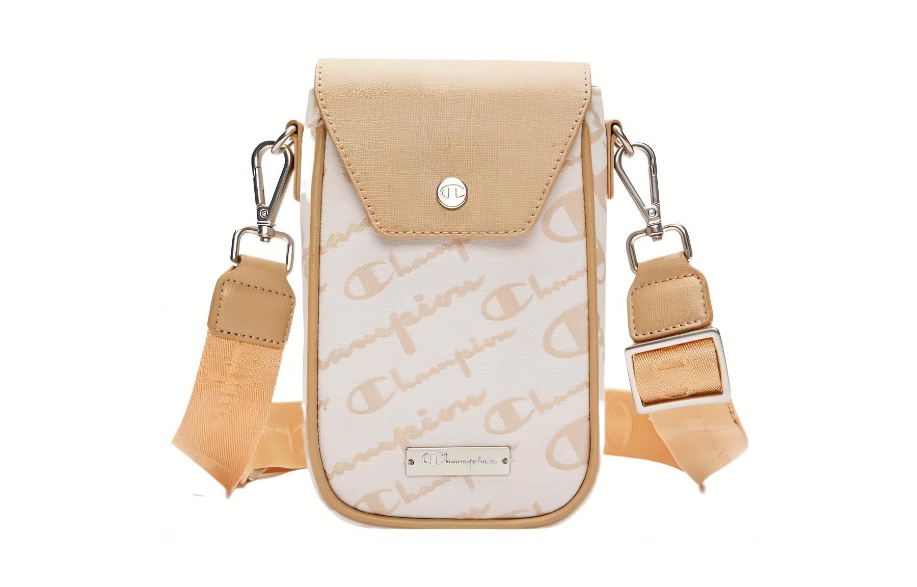 

Чехол для телефона из ткани, поясная сумка унисекс Champion малая, молочно-белый/умбра пшеничная