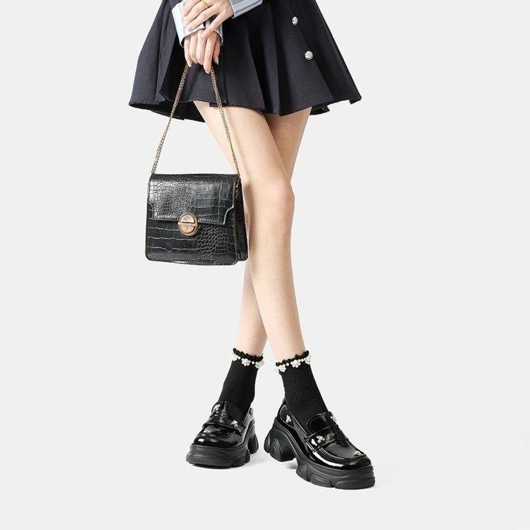 Fawn Miri Лоферы на среднем каблуке женские черные, цвет Black — фото 4