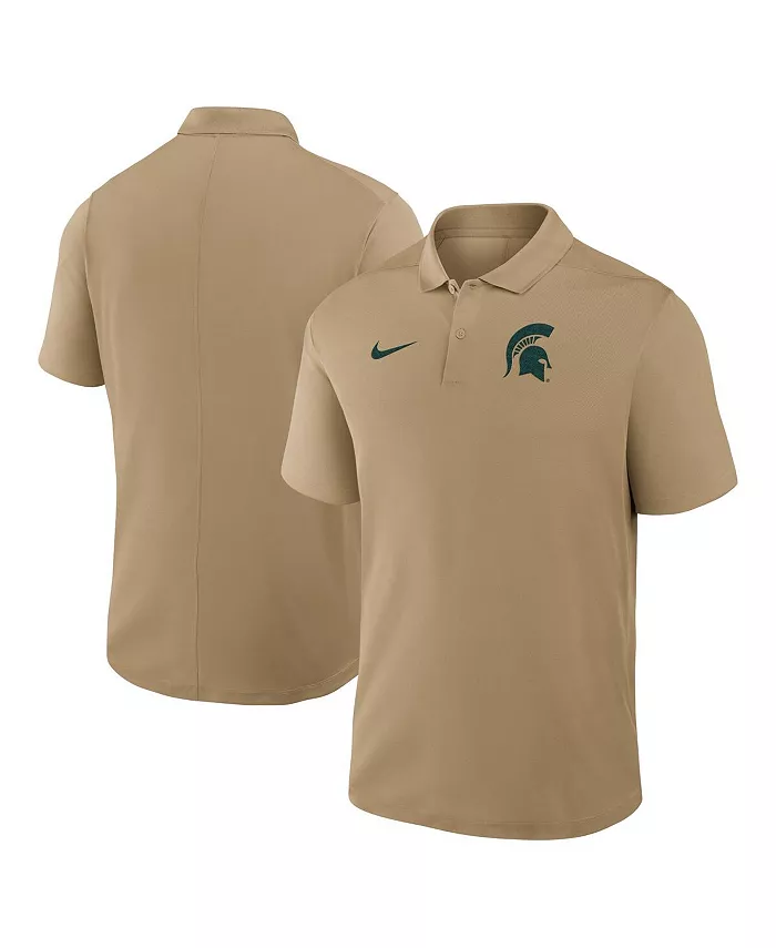 

Мужская бежевая поло Michigan State Spartans Primetime Victory Primary Logo Performance Nike