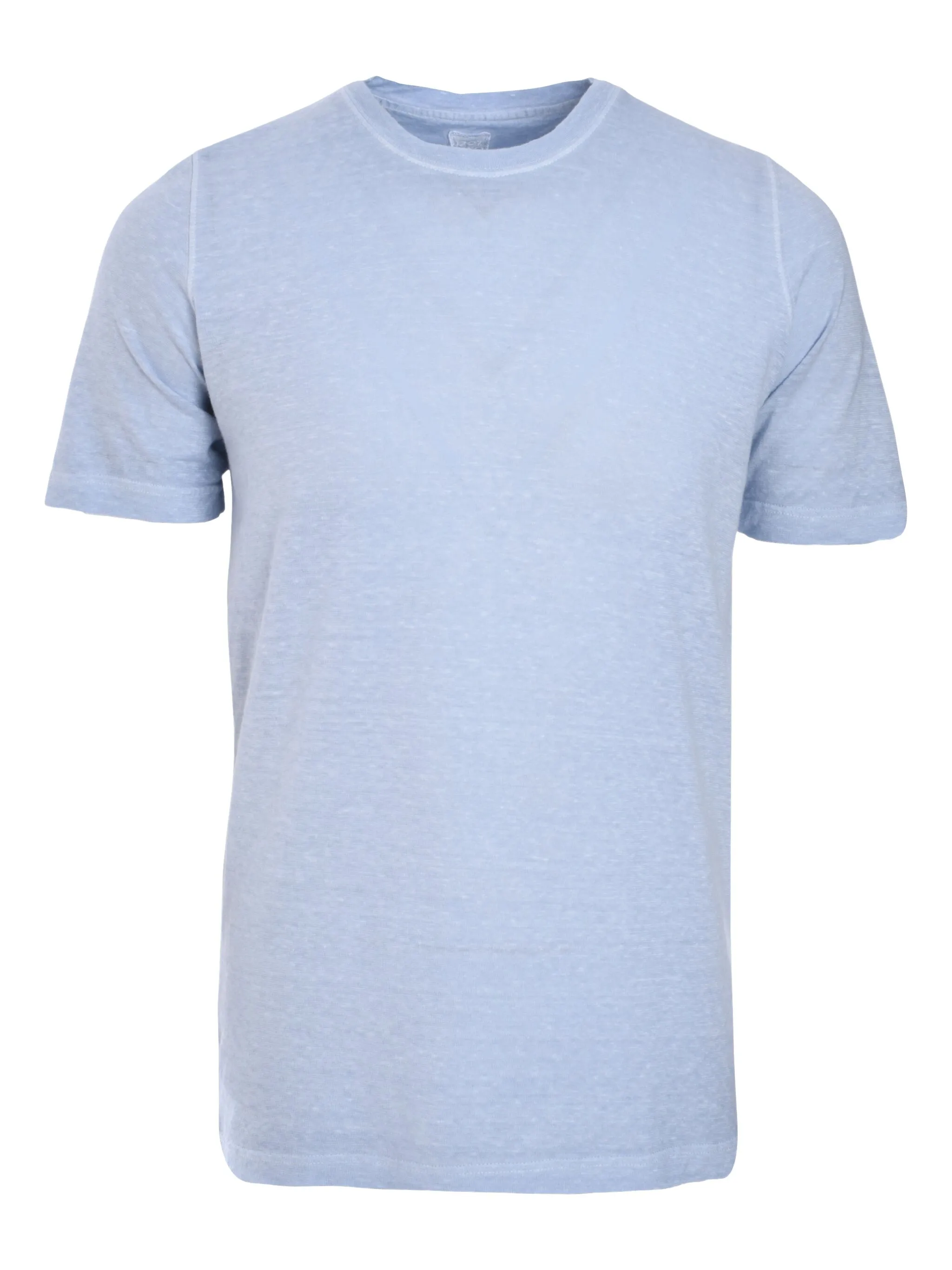 

Меланжевая футболка с круглым вырезом 120% Lino, синий