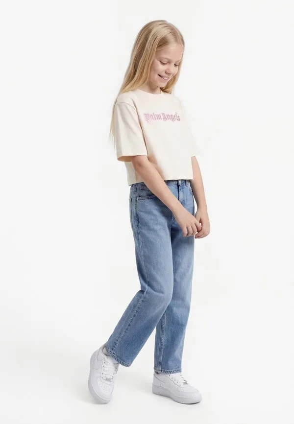 Укороченная футболка studs, с принтом, кремовый цвет Palm Angels, Off-White
