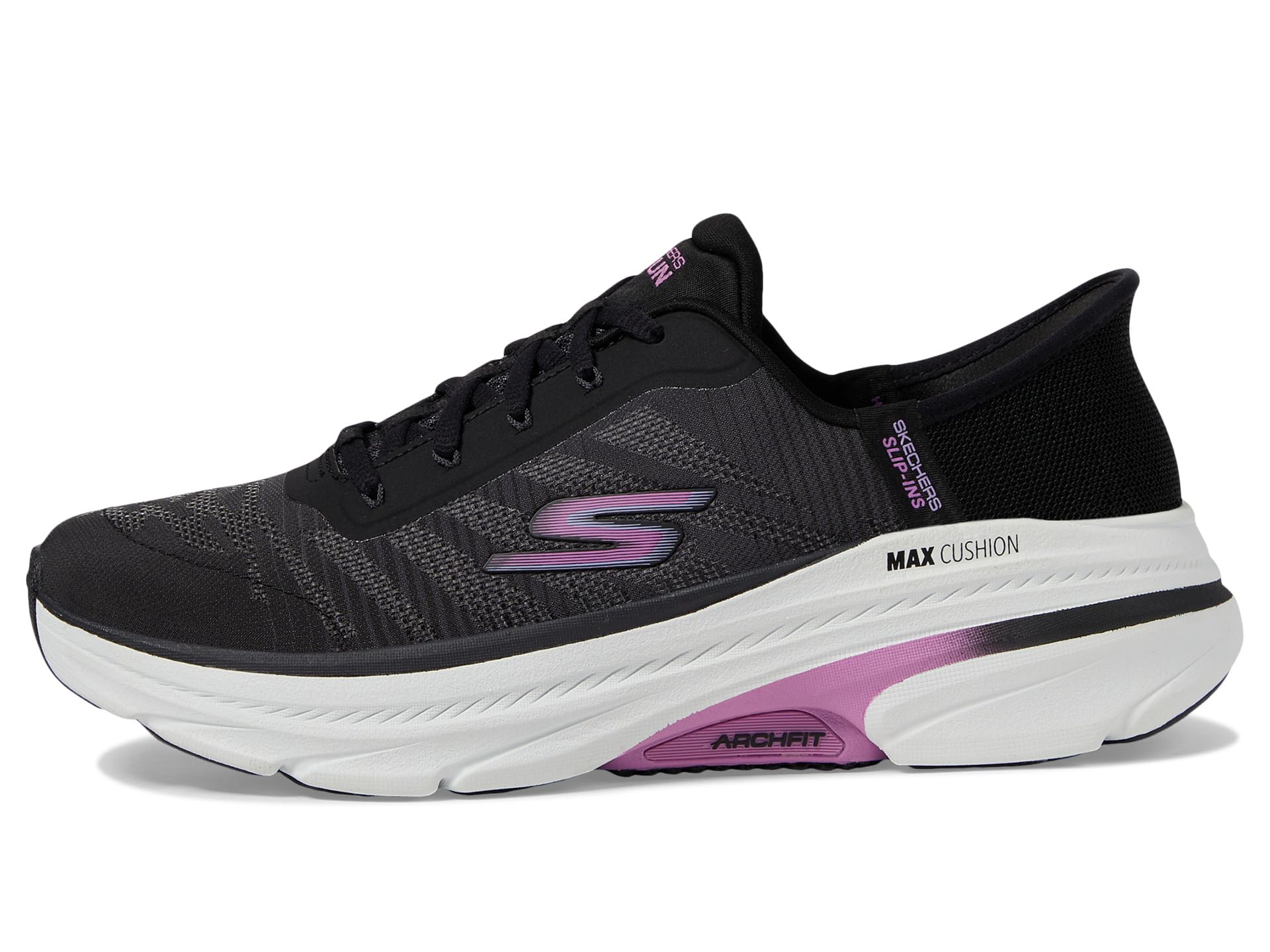 Кроссовки SKECHERS Max Cushioning Arch Fit 2.0 Adelphi Hands Free Slip-Ins, Black/Lavender — фото 4