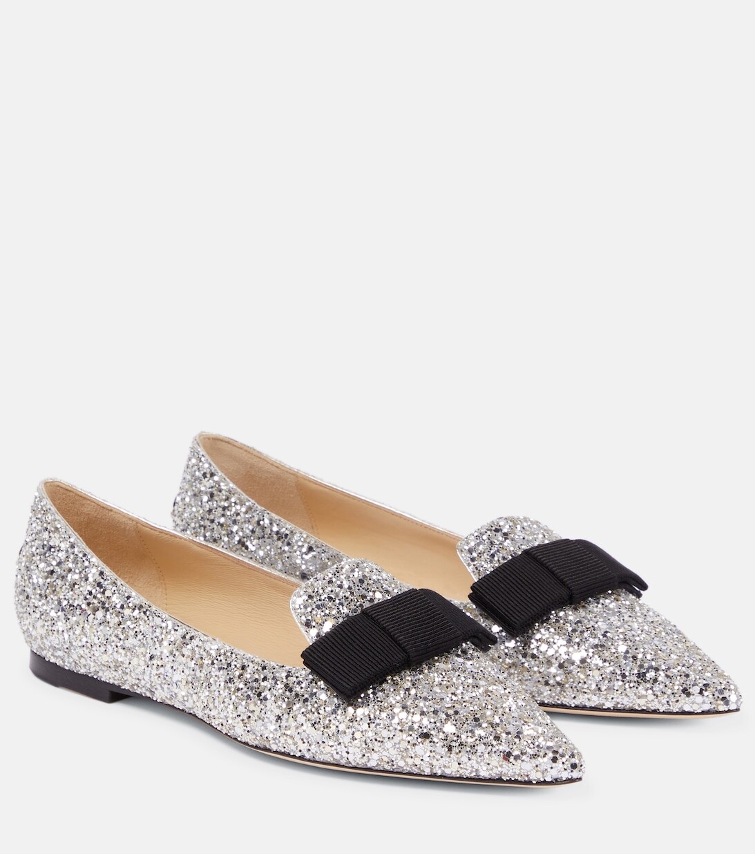 Балетки Gala с блестками Jimmy Choo, серебряный