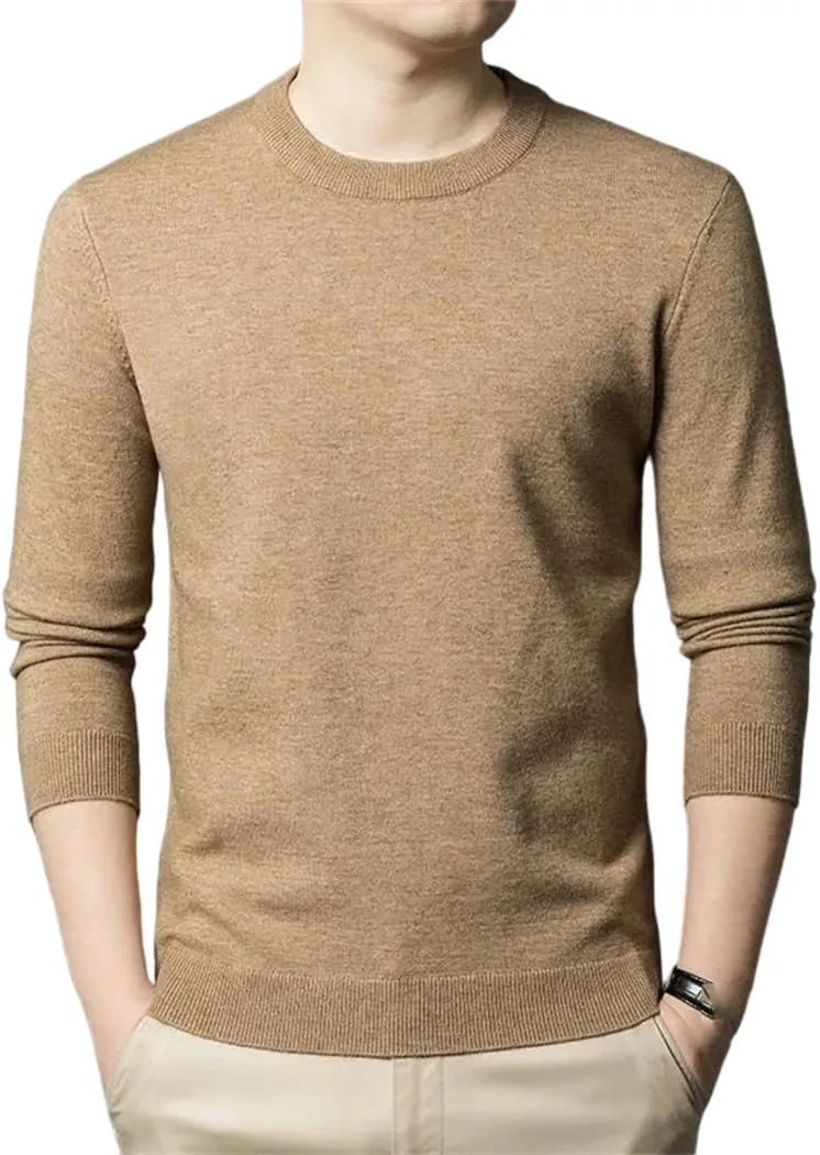 

Мужской тонкий шерстяной свитер с длинными рукавами и круглым вырезом