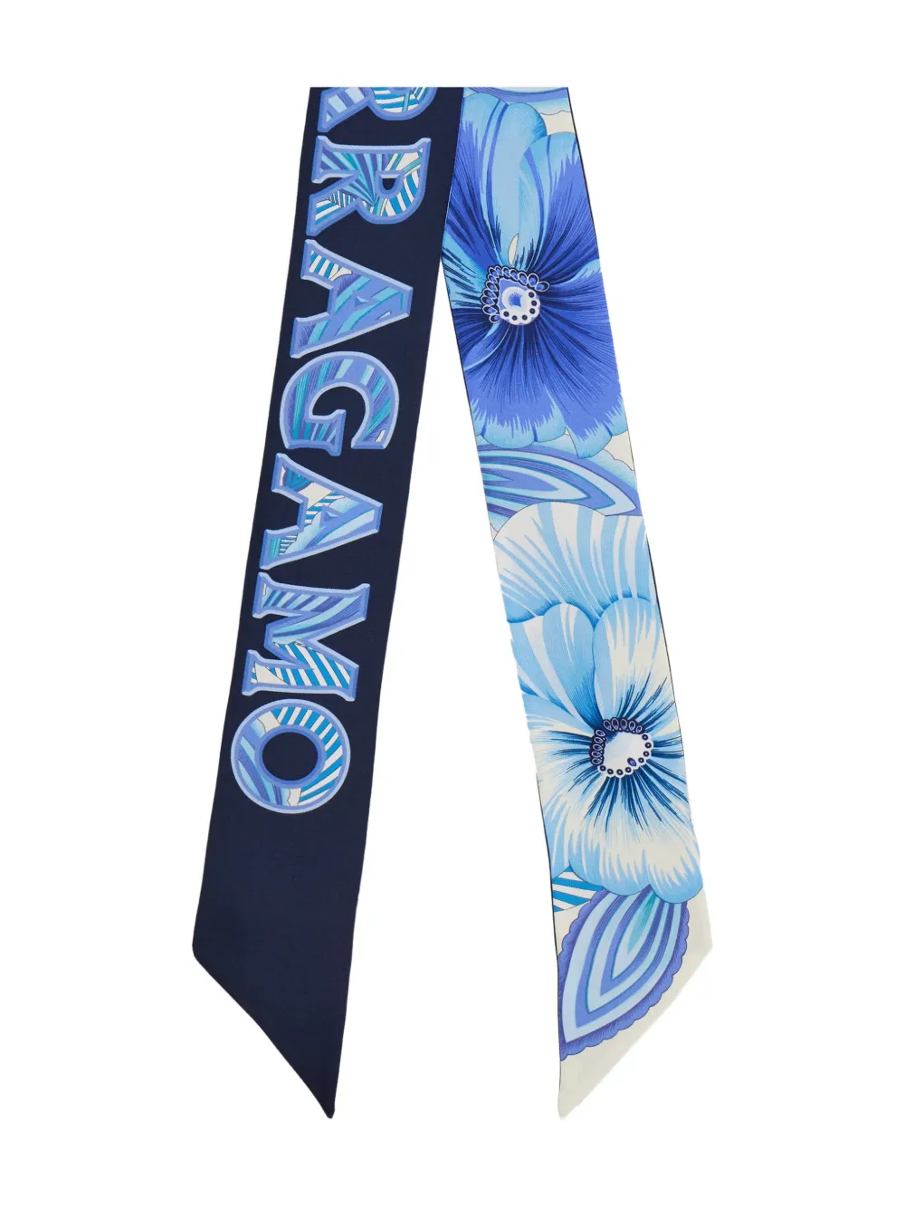 

Шелковый платок с принтом Brezza Ferragamo, синий