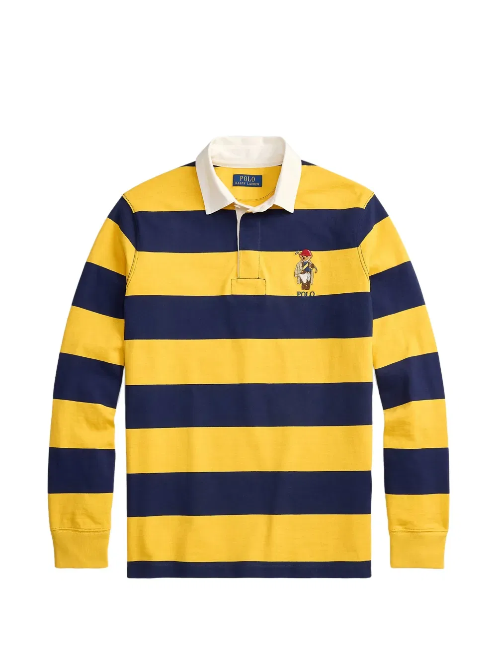 Полосатая вышитая рубашка поло Polo Ralph Lauren, желтый