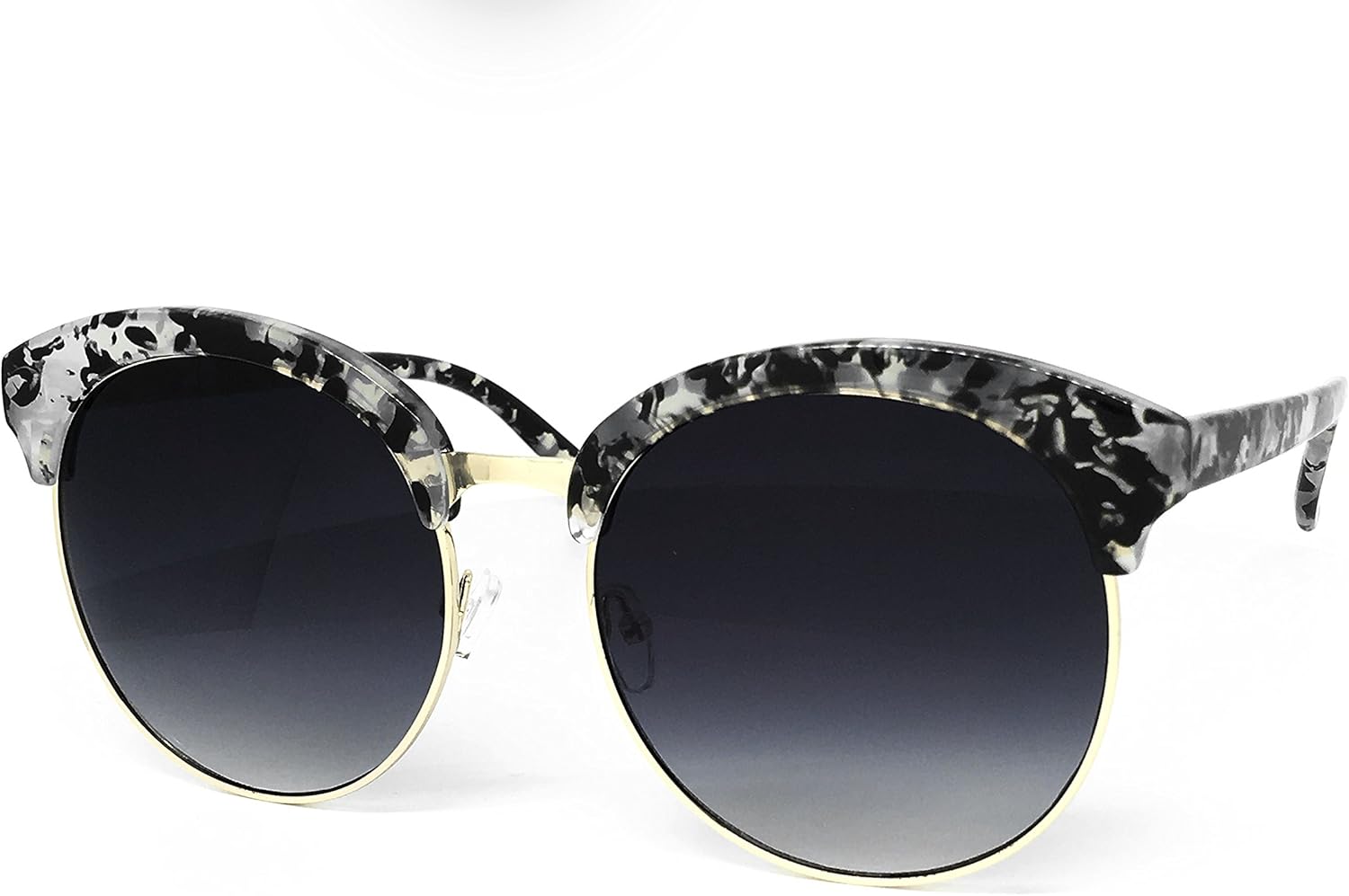 

97018XL Премиальные солнцезащитные очки большого размера «кошачий глаз» для женщин и мужчин, с зеркальными линзами, в стиле «фанки» (янтарно-белый, XXL) O2 eyewear, Amber,white