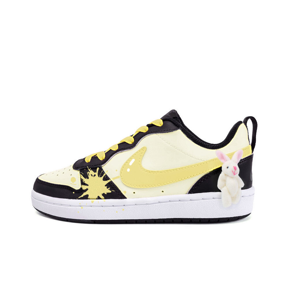 

Кроссовки Nike Court Borough Skateboarding Shoes Women's Low-top White/Black/Pure Platinum/University Gold, белый/черный