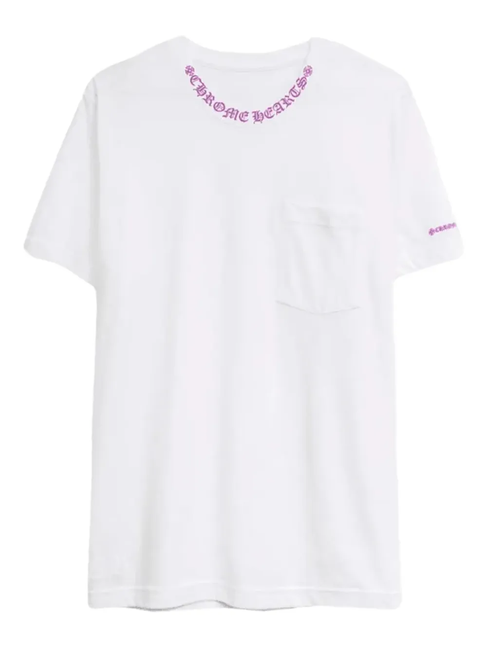 

Футболка с логотипом на воротнике и кармане Chrome Hearts, белый