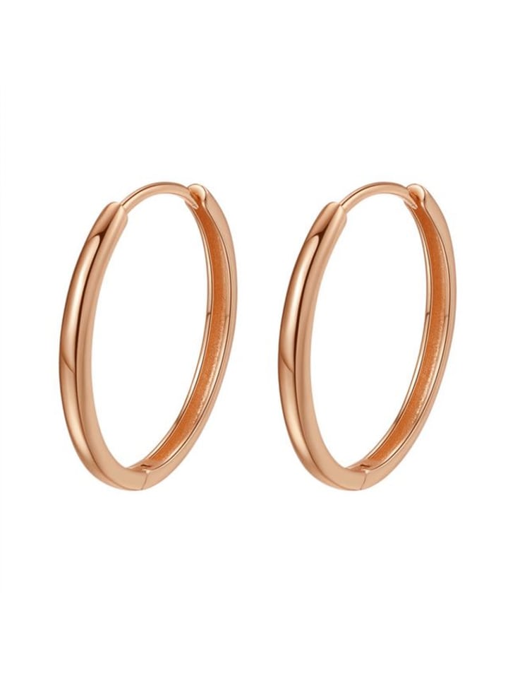 

Hey Happiness Массивные позолоченные серьги-кольца среднего размера, серебро 925 пробы с покрытием из розового золота - (диаметр) 23 мм