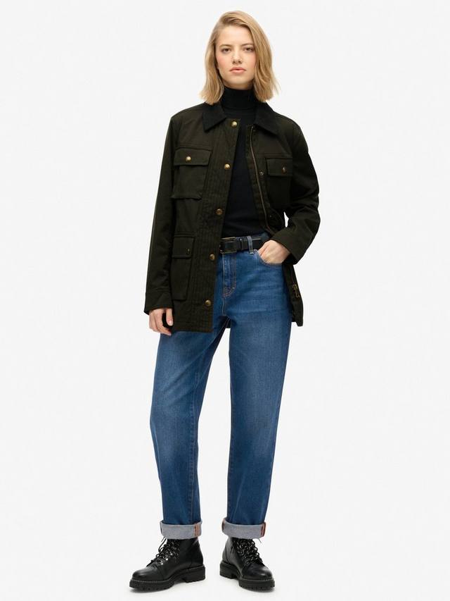 Тонкая вощёная курка Slim Fit Superdry, Olive Green — фото 3