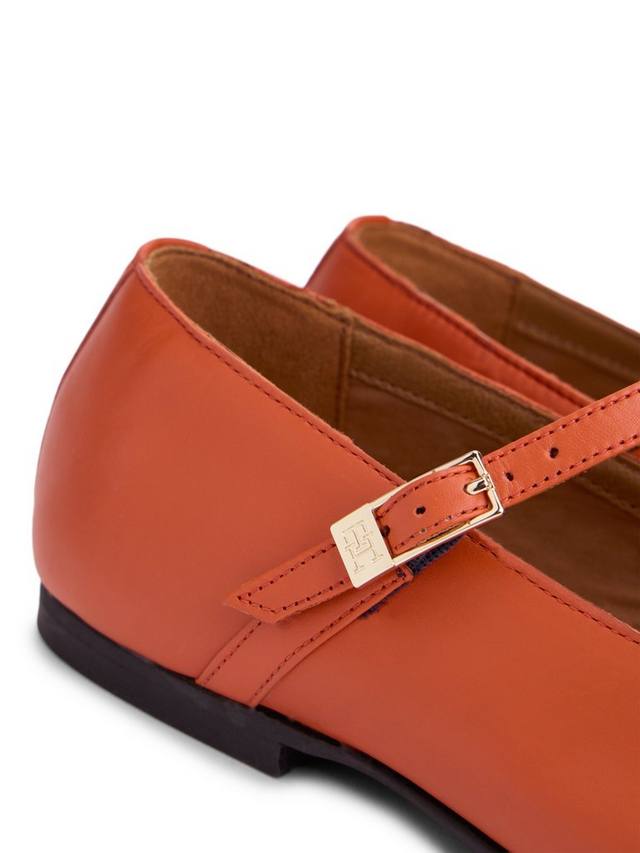 Кожаные туфли-лодочки с двойной перемычкой Tommy Hilfiger, Cayenne Orange — фото 4