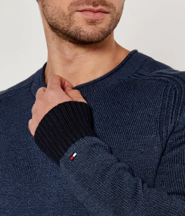 Свитер regular fit Tommy Hilfiger, темно-синий — фото 4