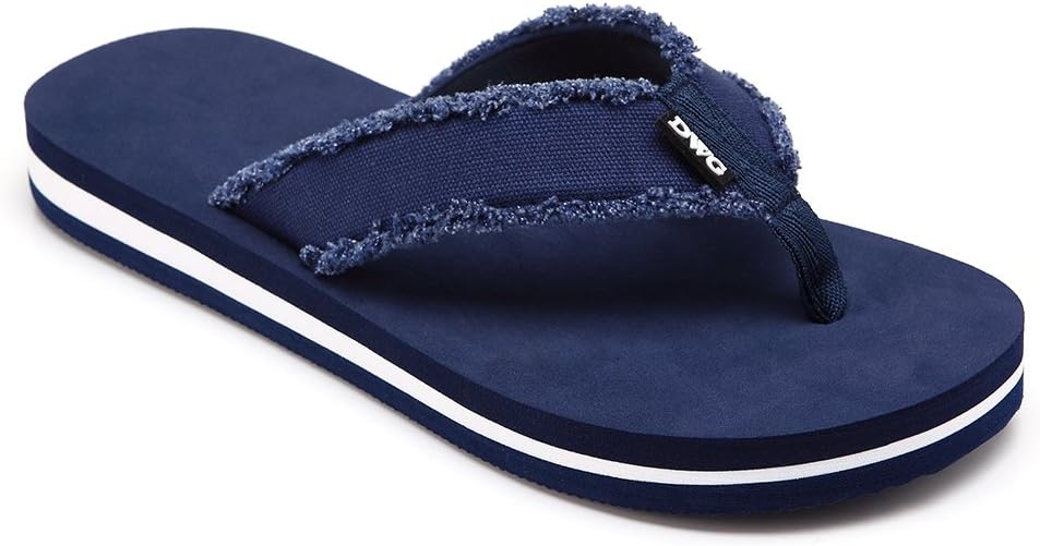 

Мужские мягкие шлепанцы, легкие, амортизирующие, противоскользящие, с широкой подошвой, с тканевым ремешком, удобные шлепанцы для дома и пляжа, размеры 8.5-14 Dwg, синий