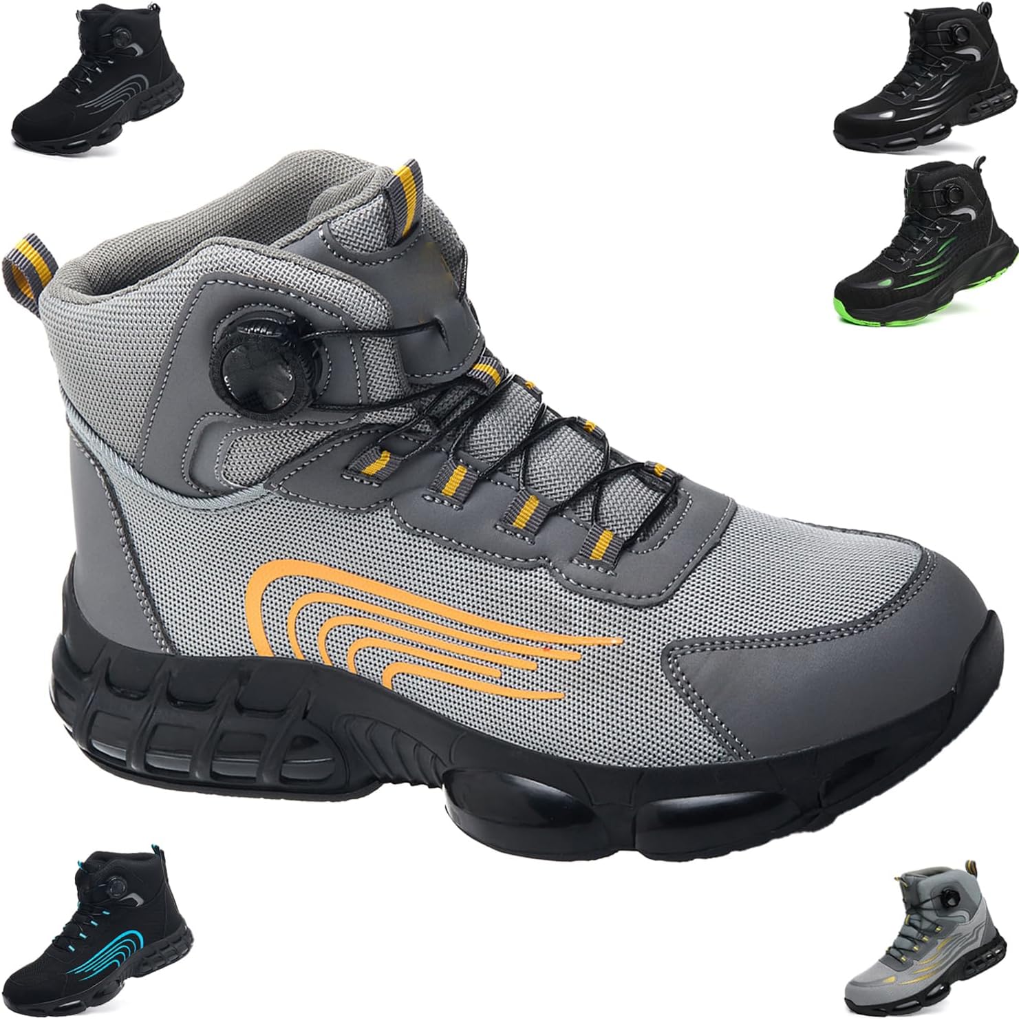 

Рабочие ботинки Nibconce 2025 для мужчин с защитным стальным и композитным носком, легкие, с широкой посадкой, противоскользящие