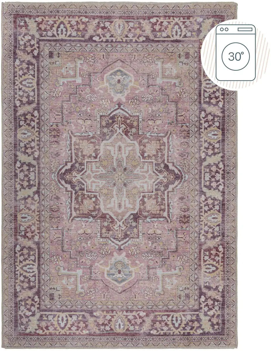 

FLAIR RUGS Ковер "Windsor", прямоугольный, моющийся ковер 200х290 см, розовый