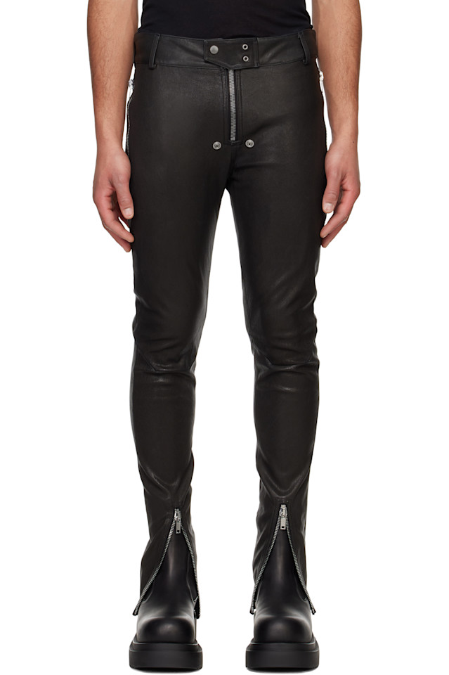 

Голливудские кожаные брюки Tyrone Bela Rick Owens, черный