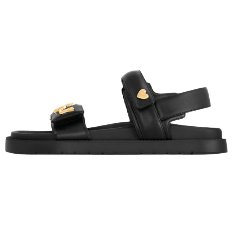 Женские черные сандалии Louis Vuitton с одной бретелью Sunset