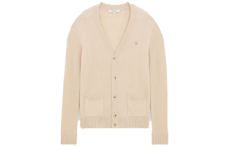 

Уютный кардиган с аппликацией Baby Fox Maison Kitsune, светлый хаки