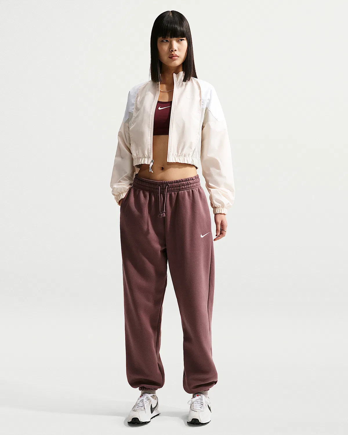 Женские свободные спортивные штаны с завышенной талией Nike Sportswear Phoenix Fleece, Tattoo/Sail