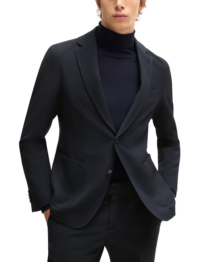 

Спортивное пальто Boss Hanry Textured Jersey Slim Fit Unstructured, синий