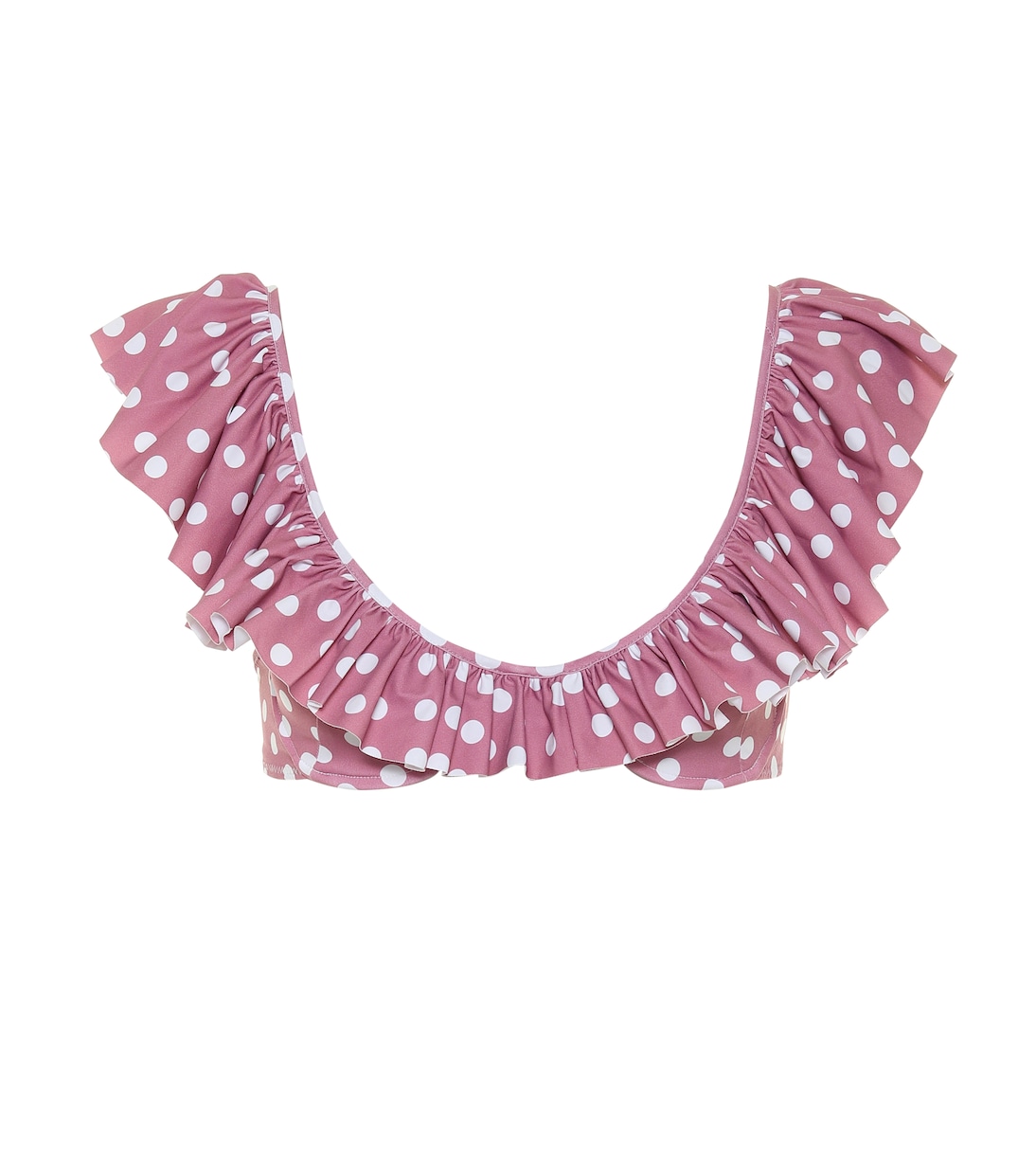 

Верх бикини в горошек с оборками Caroline Constas, Mauve