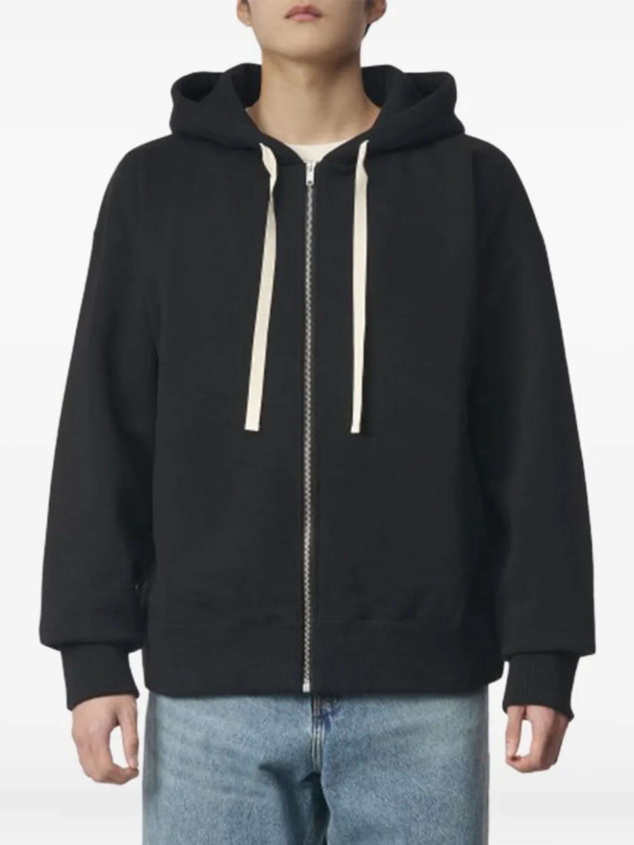 

Толстовка с капюшоном на молнии Jil Sander, черный
