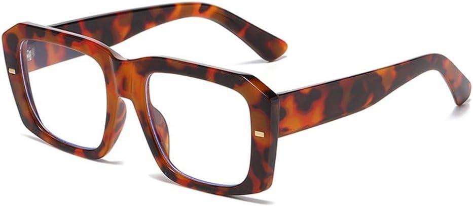 

Популярные модные квадратные женские солнцезащитные очки в винтажном стиле с заклепками, панк-стиль, мужские сине-зеленые очки с защитой от УФ-излучения UV400 и прозрачными линзами SKFGNX, Leopard Clear