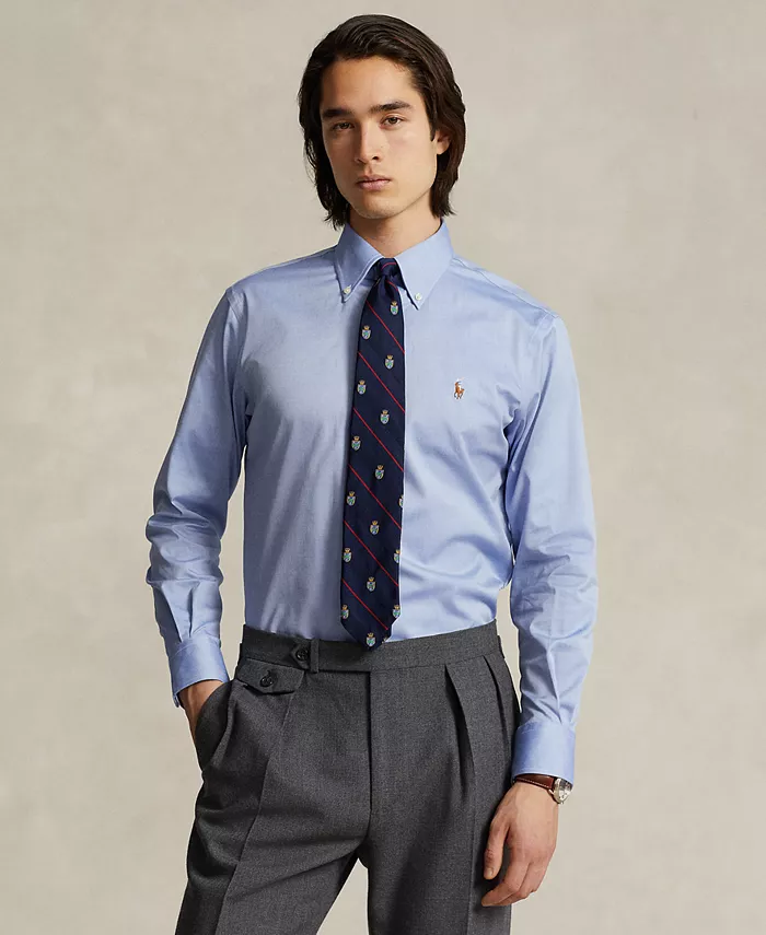 

Мужская хлопковая рубашка Purepress Oxford Polo Ralph Lauren, синий